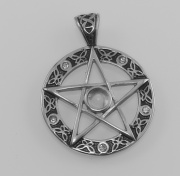 Přívěsek Pentagram s čirým zirkonem