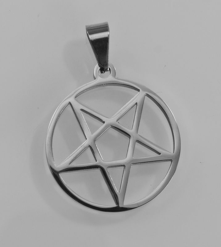 Přívěsek z chirurgické oceli Obrácený Pentagram