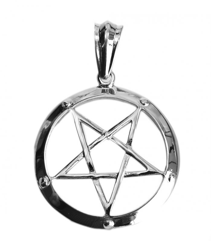 RiverSperky.Přívěsek z chirurgické oceli Obrácený Pentagram.OCPRIV220283