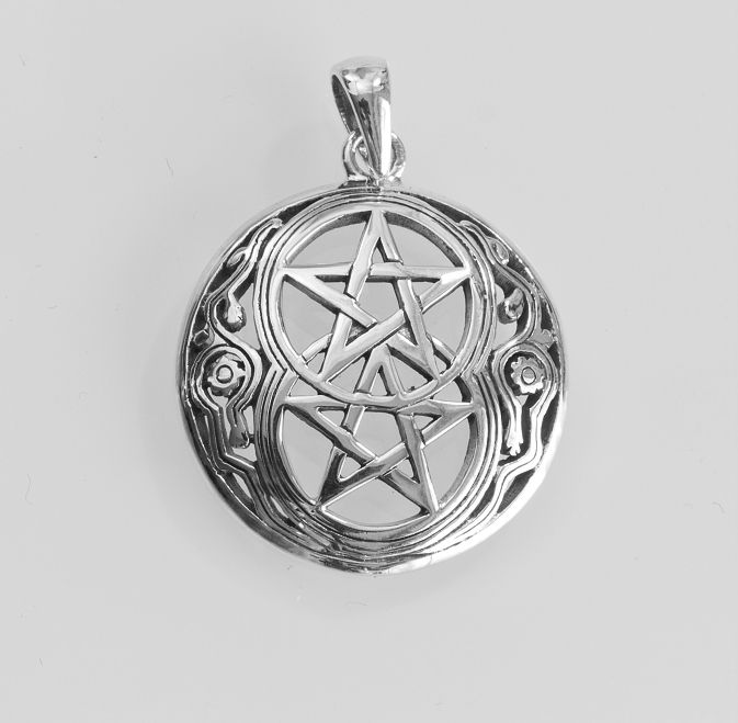 Peter Stone Jewerly. Stříbrný amulet, přívěsek Dvojitý Pentagram. 250570