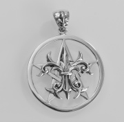 Stříbrný přívěsek Pentagram s Lílii