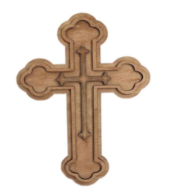 1. Dřevěná dekorace Křesťanský Kříž