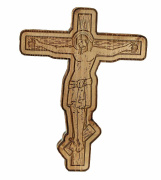 1. Nástěnná dřevěná dekorace, Kříž s Ježíšem