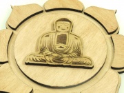 2. Dřevěná plastika Lotosový květ s Buddhou