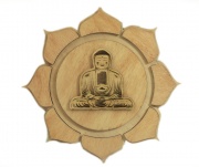 Dřevěná plastika Lotosový květ s Buddhou
