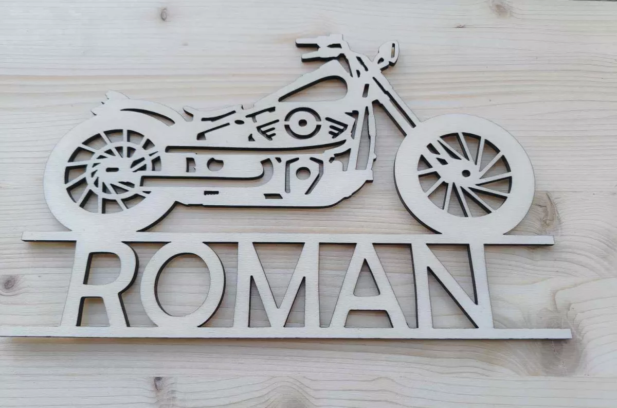 Originální jedinečný dárek, personalizovaná jmenovka pro motorkáře