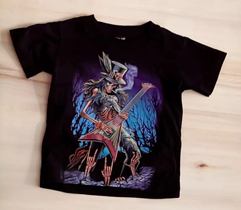 Značkové Dětské motorkářské tričko Pekelný kytarista HERO BUFF