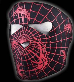 Motorkářská neoprénová maska Spiderman pavučina