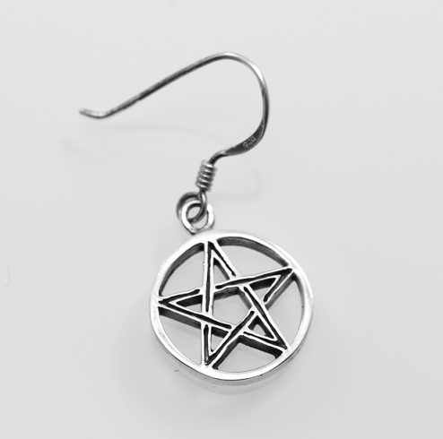 SilverAgi ltd. Stříbrné náušnice Pentagram Ag610026