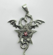 Stříbrný přívěsek Pentagram s drakem 2.